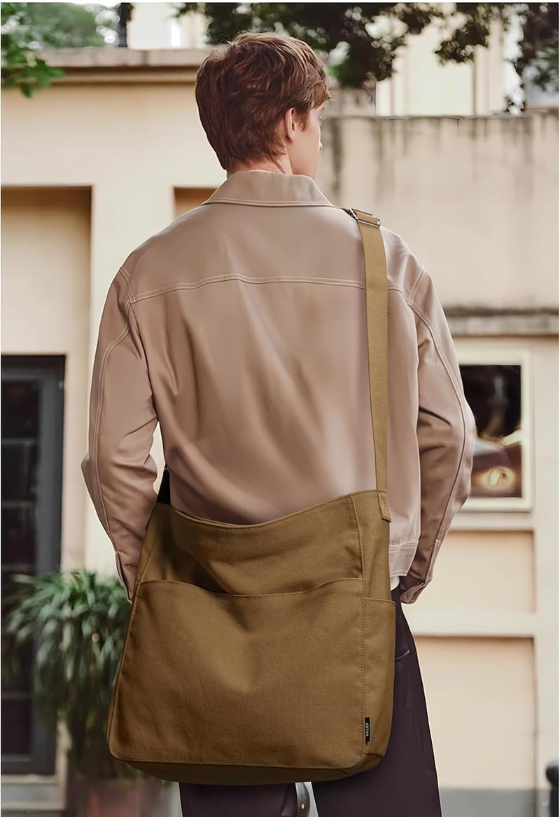 KALIDI FANCY FOREST KALIDI Canvas Tote Bag Large Hobo Crossbody Shoulder Handbag Zipper Messenger Bag for Women or Men Casual College Work - Image 2